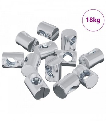 vidaXL Barrel Nut 3462 pcs Silver M6 x 13 mm Iron