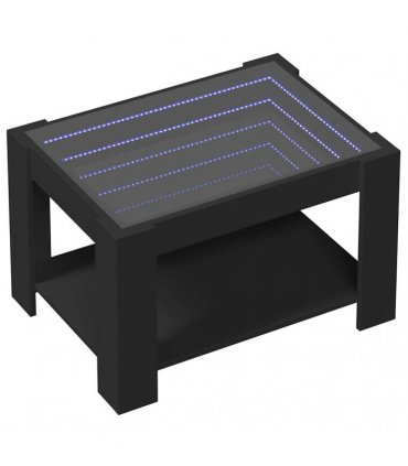 vidaXL Coffee Table with LED Black 73x53x45 cm Engineered Wood