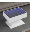 vidaXL Coffee Table with LED White 70x50x45 cm Engineered Wood