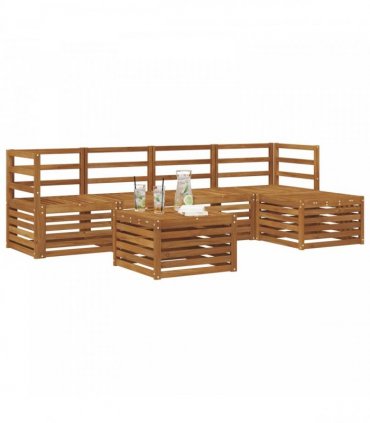vidaXL Outdoor Sofa Set 6 pcs Natural