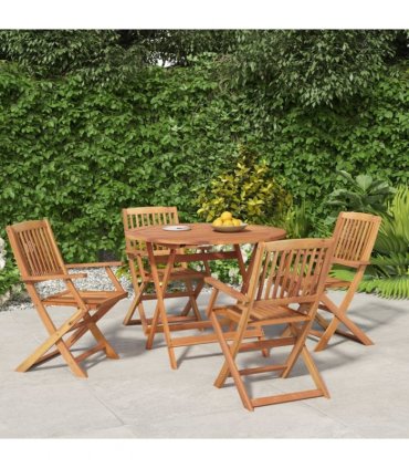 vidaXL 5 Piece Garden Dining Set Solid Wood Acacia