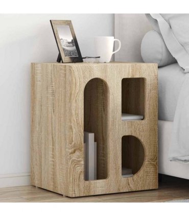 vidaXL Bedside Table ELST 2 pcs Sonoma Oak 40 x 35 x 50 cm