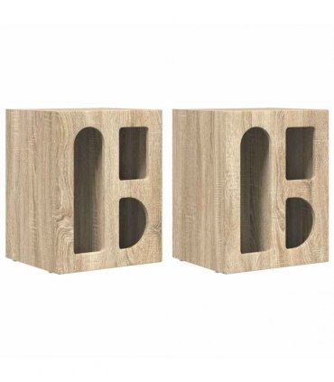 vidaXL Bedside Table ELST 2 pcs Sonoma Oak 40 x 35 x 50 cm