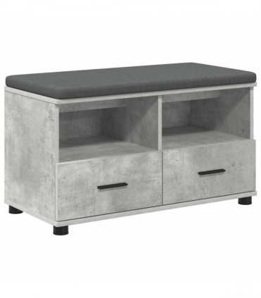 vidaXL Hall Bench with Cushion Concrete Grey 80 x 38 x 46 cm