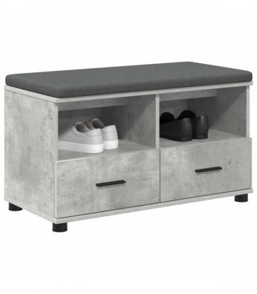 vidaXL Hall Bench with Cushion Concrete Grey 80 x 38 x 46 cm