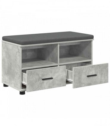vidaXL Hall Bench with Cushion Concrete Grey 80 x 38 x 46 cm