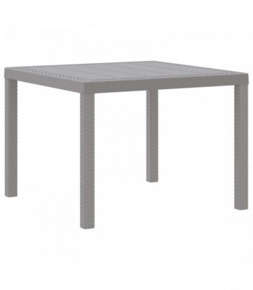 vidaXL Garden Table Light Grey 100 x 100 x 73 cm Poly Rattan