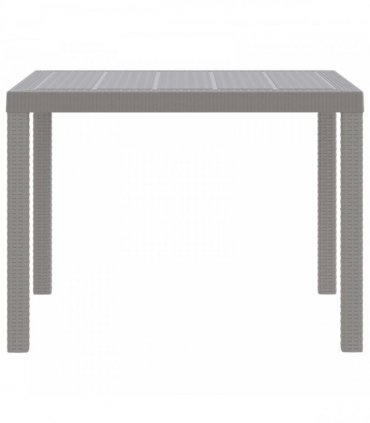 vidaXL Garden Table Light Grey 100 x 100 x 73 cm Poly Rattan
