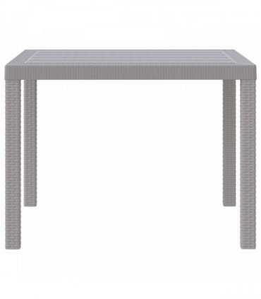vidaXL Garden Table Light Grey 100 x 100 x 73 cm Poly Rattan