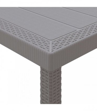 vidaXL Garden Table Light Grey 100 x 100 x 73 cm Poly Rattan