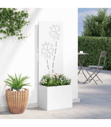 vidaXL Garden Privacy Screen White 50 x 150 cm Cold-rolled steel