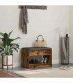 vidaXL Hall Bench with Cushion with Shelf Smoked Oak 63 x 38 x 45 cm
