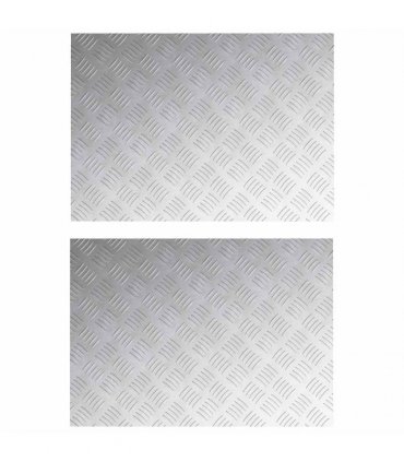 vidaXL Stair Tread Rectangular 2 pcs Silver 70 x 50 cm Aluminium