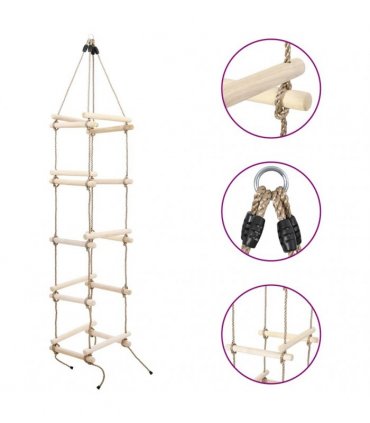 vidaXL Kids Rope Ladder 200 cm Wood