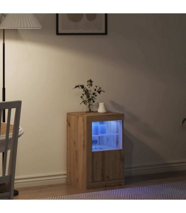 vidaXL LED Sideboard Artisan Oak 41 x 37 x 67 cm Engineered Wood