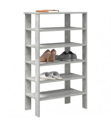 vidaXL Shoe Rack Concrete Oak 61x32x105 cm Engineered Wood