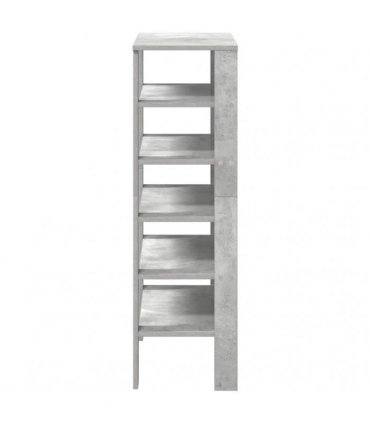 vidaXL Shoe Rack Concrete Oak 61x32x105 cm Engineered Wood