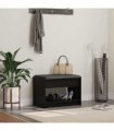 vidaXL Hall Bench Black Oak 63 x 38 x 45 cm Engineered Wood and Fabric