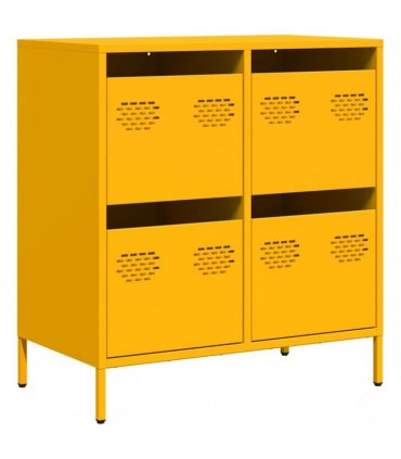 vidaXL Sideboard Mustard Yellow 68x39x73.5 cm Cold-rolled Steel