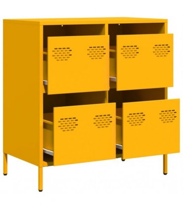 vidaXL Sideboard Mustard Yellow 68x39x73.5 cm Cold-rolled Steel