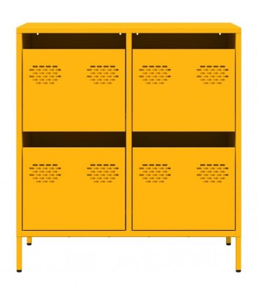 vidaXL Sideboard Mustard Yellow 68x39x73.5 cm Cold-rolled Steel