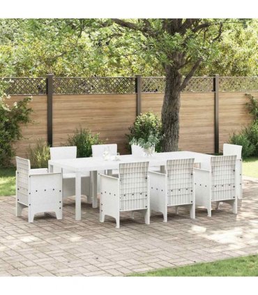 vidaXL Garden Table White 250 x 100 x 73 cm Poly Rattan
