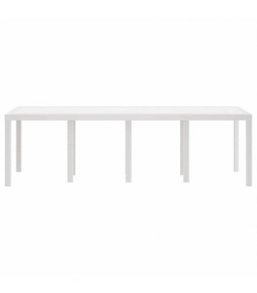 vidaXL Garden Table White 250 x 100 x 73 cm Poly Rattan