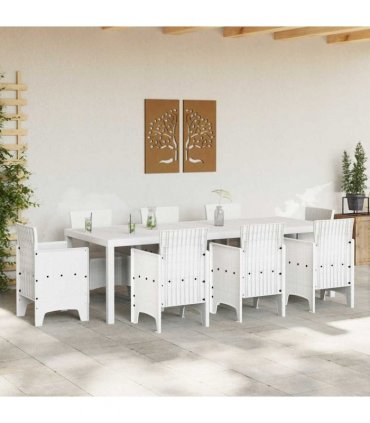 vidaXL Garden Table White 250 x 100 x 73 cm Poly Rattan