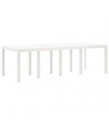 vidaXL Garden Table White 250 x 100 x 73 cm Poly Rattan