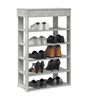 vidaXL Shoe Rack Concrete Grey 60x30x98 cm Engineered Wood