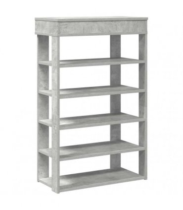 vidaXL Shoe Rack Concrete Grey 60x30x98 cm Engineered Wood