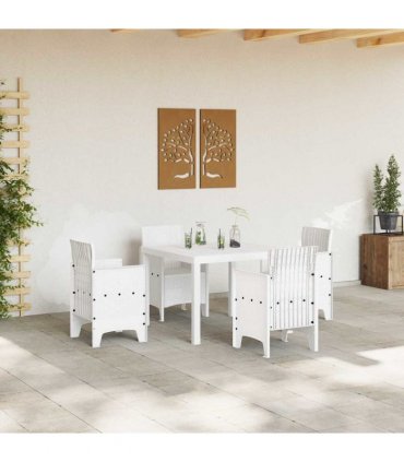 vidaXL Garden Table White 100 x 100 x 73 cm Poly Rattan