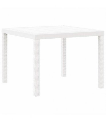 vidaXL Garden Table White 100 x 100 x 73 cm Poly Rattan