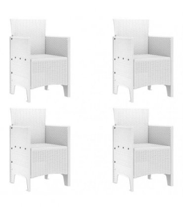 vidaXL Garden Chair 4 pcs White 53 x 49 x 85 cm Polypropylene
