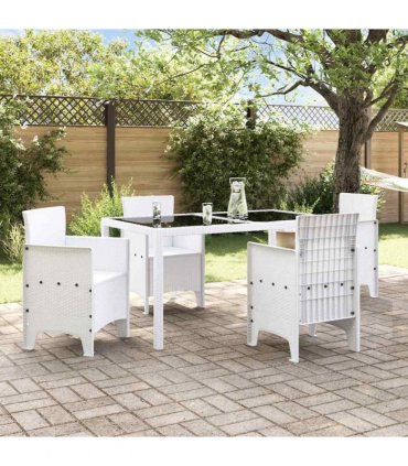 vidaXL Garden Chair 4 pcs White 53 x 49 x 85 cm Polypropylene