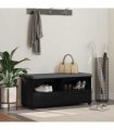vidaXL Hall Bench with Cushion with Drawer Black Oak 100 x 38 x 46 cm