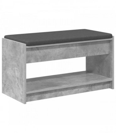 vidaXL Hall Bench with Cushion Concrete Grey 83 x 38 x 45 cm