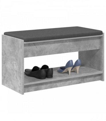 vidaXL Hall Bench with Cushion Concrete Grey 83 x 38 x 45 cm