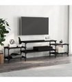vidaXL TV Cabinet Black 197x35x52 cm Engineered Wood