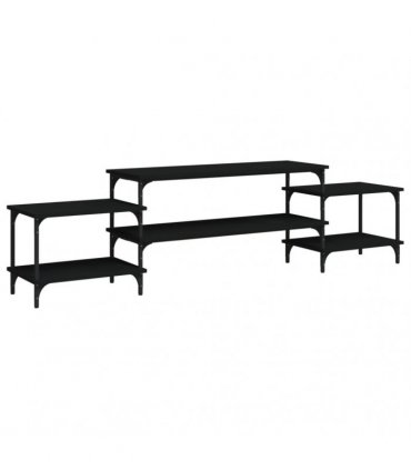 vidaXL TV Cabinet Black 197x35x52 cm Engineered Wood