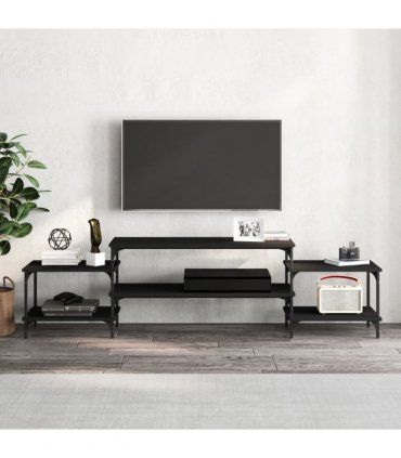 vidaXL TV Cabinet Black 197x35x52 cm Engineered Wood