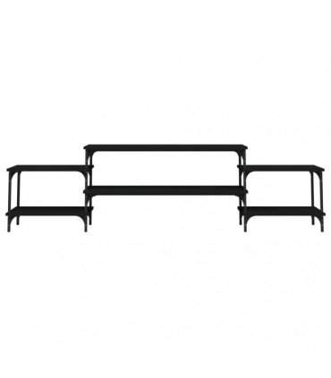 vidaXL TV Cabinet Black 197x35x52 cm Engineered Wood