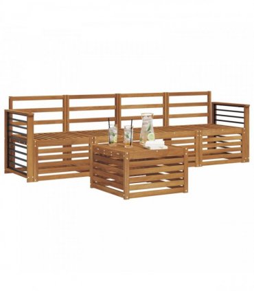 vidaXL Sofa Sets Natural Solid Acacia Wood