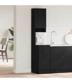 vidaXL Kitchen Sideboard with Drawer Black Oak 32 x 50 x 180 cm