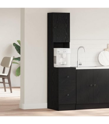 vidaXL Kitchen Sideboard with Drawer Black Oak 32 x 50 x 180 cm