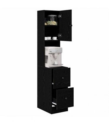 vidaXL Kitchen Sideboard with Drawer Black Oak 32 x 50 x 180 cm