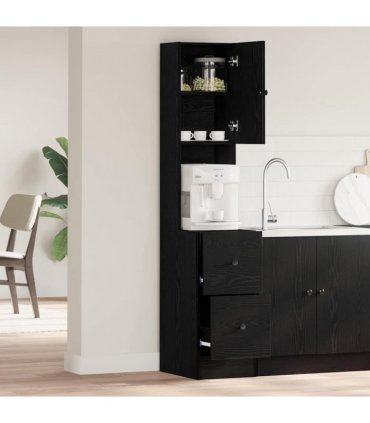 vidaXL Kitchen Sideboard with Drawer Black Oak 32 x 50 x 180 cm