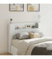 vidaXL Headboard Cabinet with LED White 140 x 16.5 x 103.5 cm