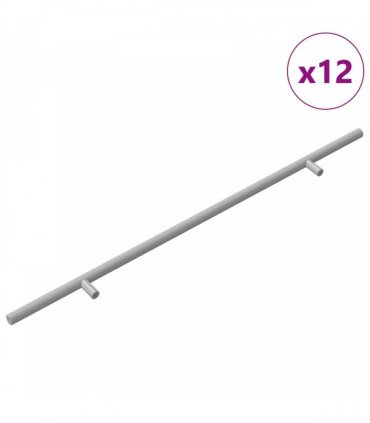 vidaXL Handle 12 pcs Silver 500 mm Steel
