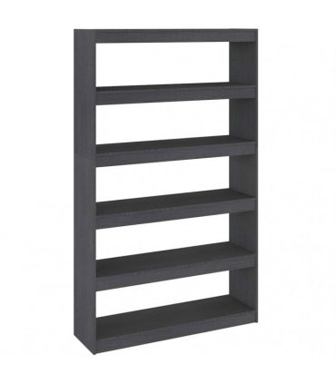 vidaXL Book Cabinet/Room Divider Grey 100x30x167.5 cm Solid Pinewood